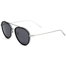 more on Otis Templin Matte Black Brushed Silver Sunglasses