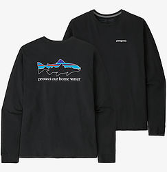 more on Patagonia Men's LS Home Water Trout Responsibili-Tee Black