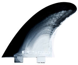 more on FCS MR PC Twin+1 Medium Large Fin Set Black White Swirl