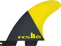 more on FCS II AM PC Quad Rear Surfboard Fin Set Yellow Large (2 Fins)