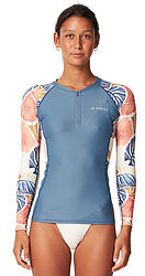 more on Oneill Ladies Bahia Quarter Zip LS Rash Vest Vintage Aloha White