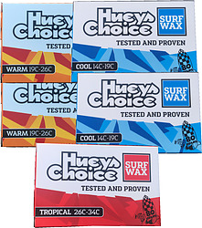 more on Huey's Choice Surfboard Wax 5 Pack Tropical, Warm and Cool