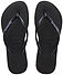 Photo of Havaianas Ladies Slim Rubber Logo Black Lilac Thongs 