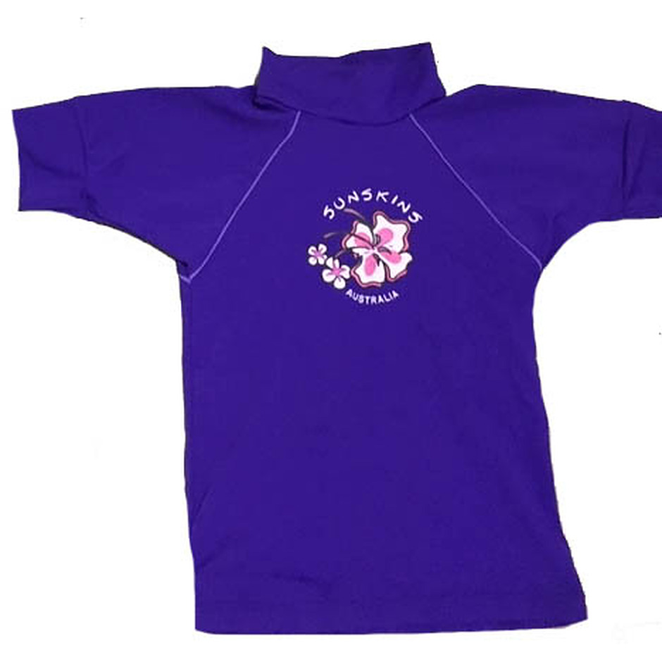 Toddler Girls Rash Shirts -Chlorine Resist Purple - Image 1