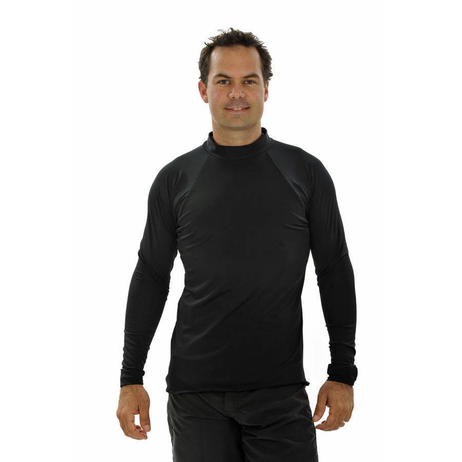 Mens Long Sleeve Rash Shirt - Black - Image 1