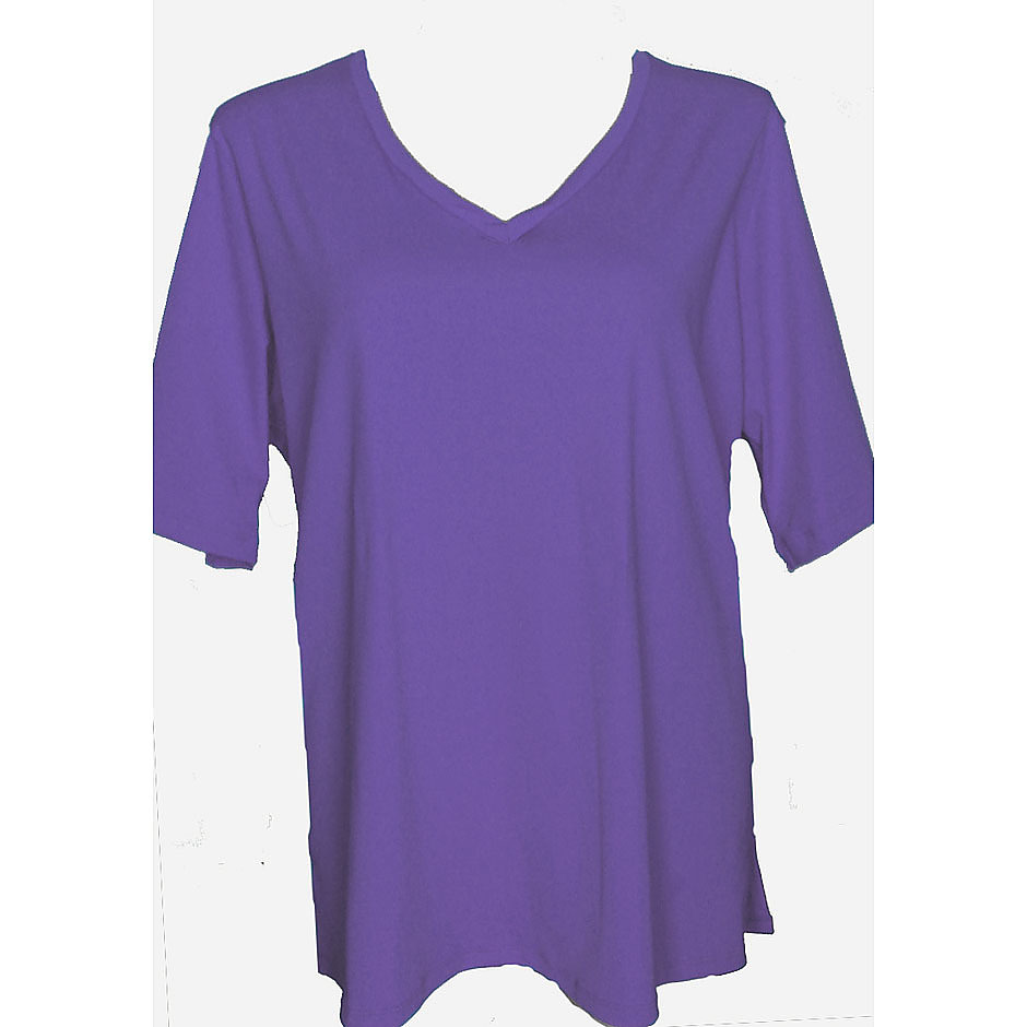 V Neck Rash Shirt Plus Size - Lilac Chlorine Resist - Image 1