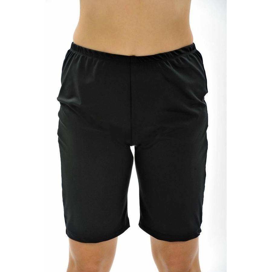 Long Swim Shorts - Black Chlorine Resist Plus Size - Image 1