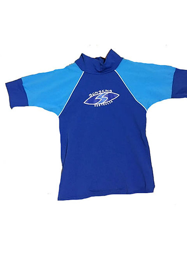 Toddler Boys Rash shirt - Chlorine Resist Royal with Light Blue Sleeves - Image 1
