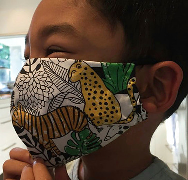 Child Cotton Face Mask - Shaped Jungle Print - Image 2