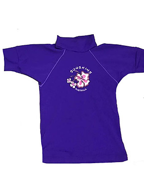 Toddler Girls Rash Shirts -Chlorine Resist Purple