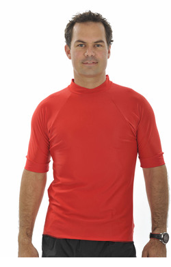 Mens Short Sleeve Rash Shirt - Red