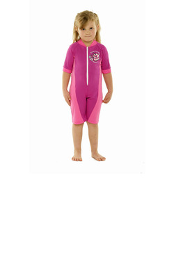 Girls Bodysuit Zip Front - Pink and Light Pink