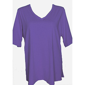 V Neck Rash Shirt Plus Size - Lilac Chlorine Resist