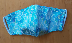 more on Childs Reusable Cotton Face Mask - Shaped Mermaid Print