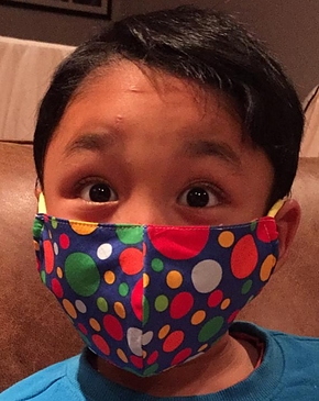 more on Child Cotton Face Mask - Shaped Spot Print