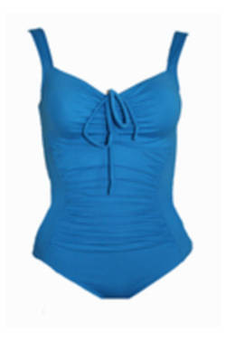 One Piece with Gathers Chlorine Resist Blue