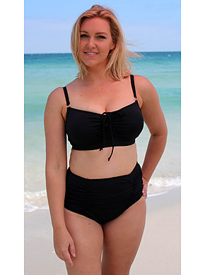 more on Tie Bikini Top -  Black Chlorine Resist