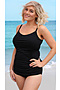 Photo of Tankini Top with Adjustable Straps Black Chlorine Resist 