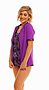 Photo of Zip Short Sleeve Rash - Purple with Lani Trim Chlorine Resist 50+ S - XL 