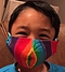 Photo of Child Cotton Face Mask - Shaped Rainbow Print 