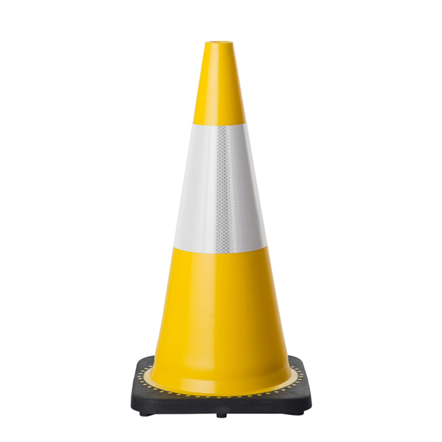 700mm Yellow Cone - Reflective - Image 1
