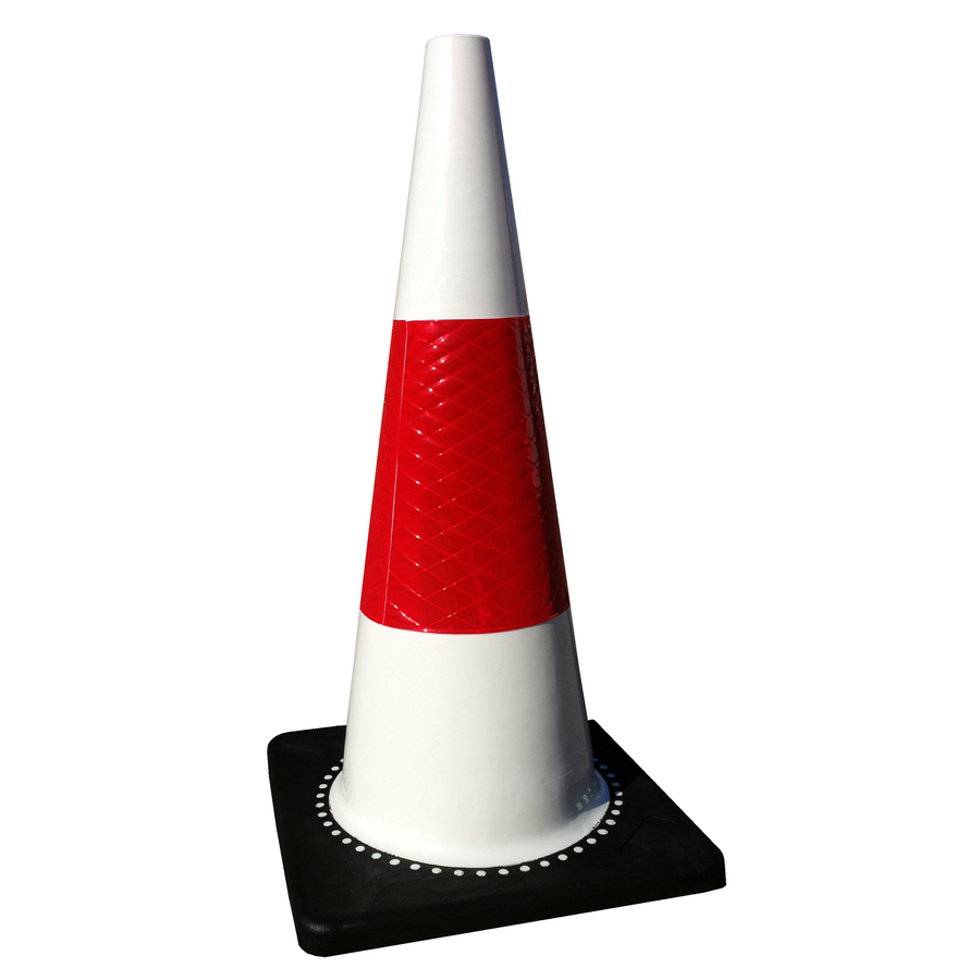 700mm White Cone - Red Reflective - Image 1