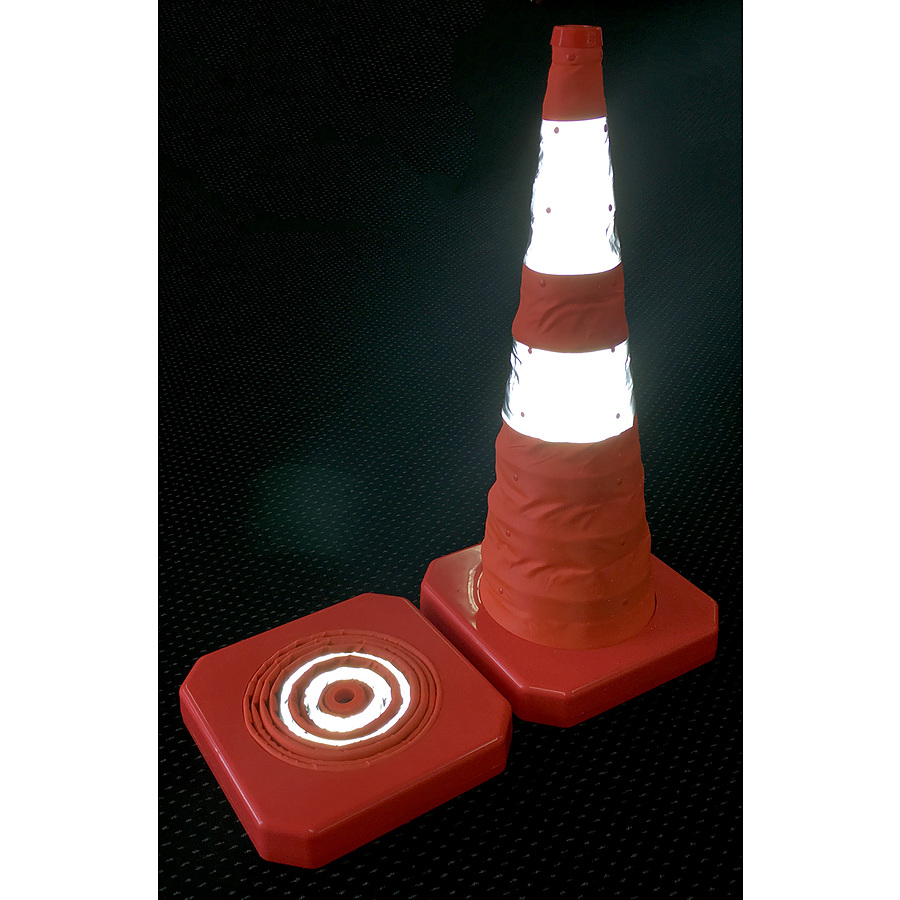 Collapsible Safety Cone Plastic Base 700mm Reflective - Image 2