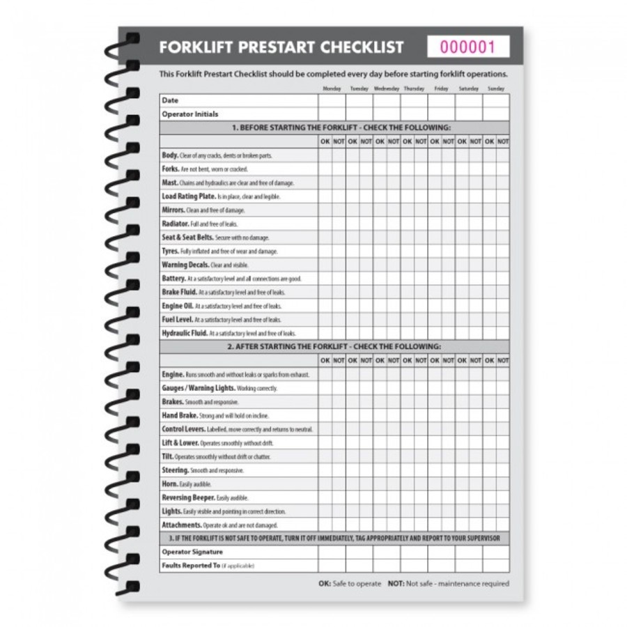 Forklift Pre-Start Checklist Book - Image 2