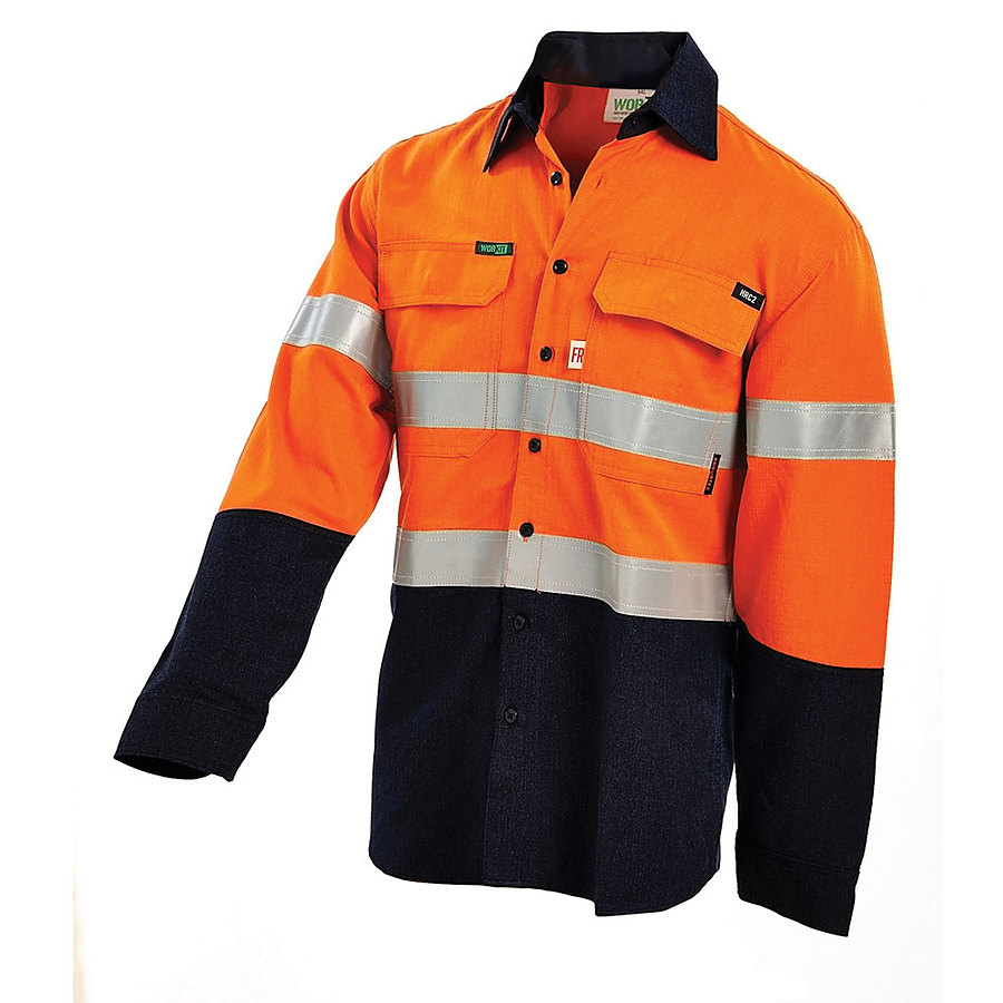 HRC2 HI-VIS 2-TONE LIGHTWEIGHT DRILL SHIRT WITH REFLECTIVE TAPE - Image 2