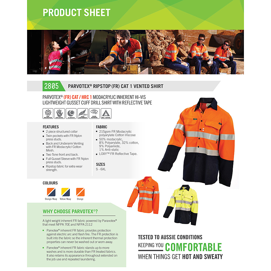 HRC1 HI-VIS 2-TONE LIGHTWEIGHT SHIRT WITH REFLECTIVE TAPE - Image 4
