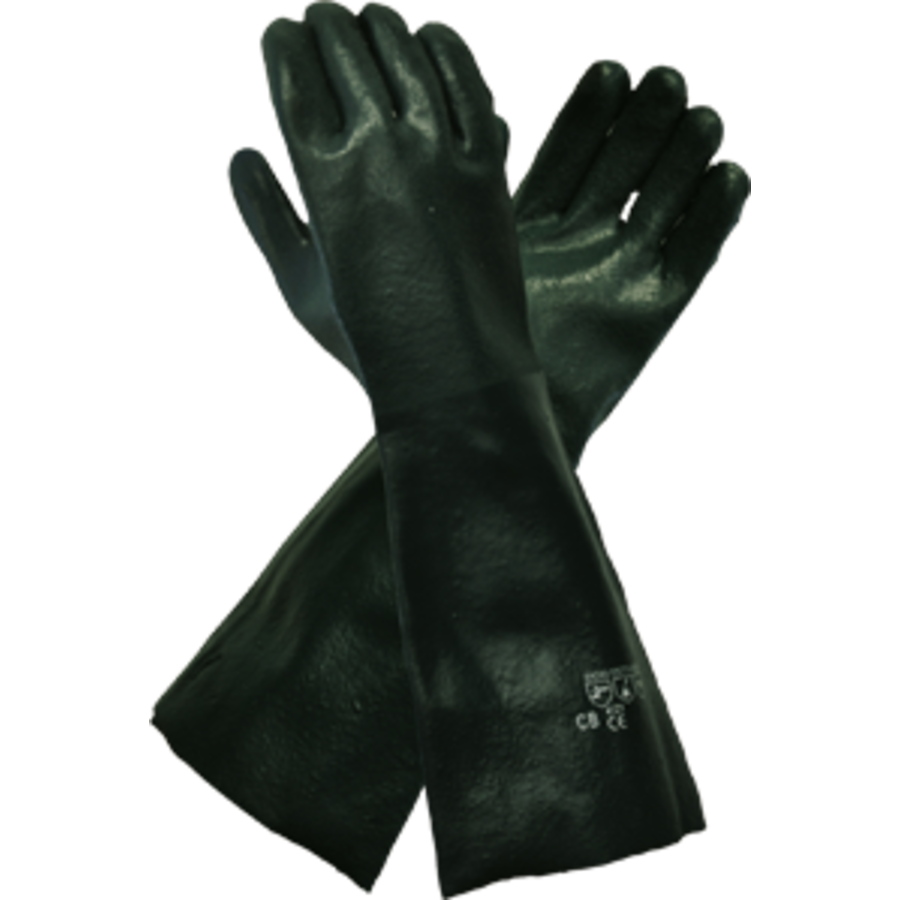 Green PVC  glove - 45cm - Image 1