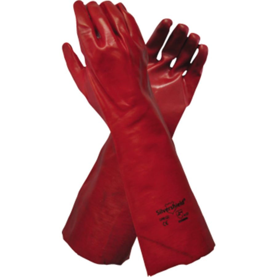 Red PVC glove - 45cm - Image 1