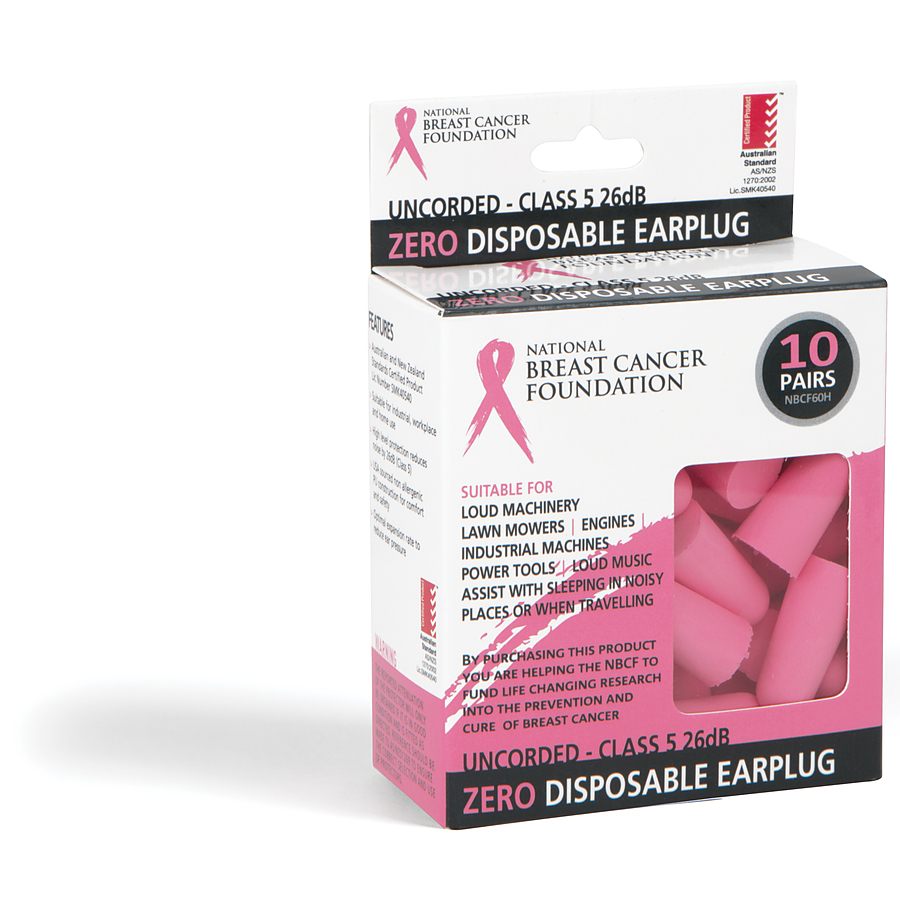 NBCF Zero Disposable Earplug 26dB, Pink (10 per box) ***AVIALABLE ONLINE ONLY*** - Image 1