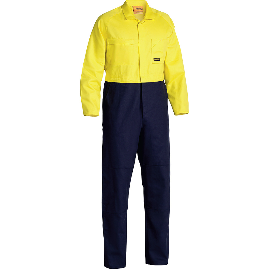 Cotton Drill Overalls - Yellow and Navy - Image 1