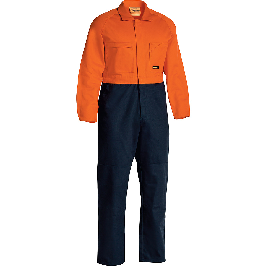 Cotton Drill Overalls - Orange and Navy - Image 1