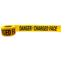 Barricade Tape - DANGER CHARGED FACE - 75mm x 100mtrs