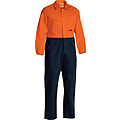 Cotton Drill Overalls - Orange and Navy