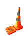 Collapsible Safety Cone Plastic Base 700mm Reflective