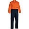 Cotton Drill Overalls - Orange and Navy