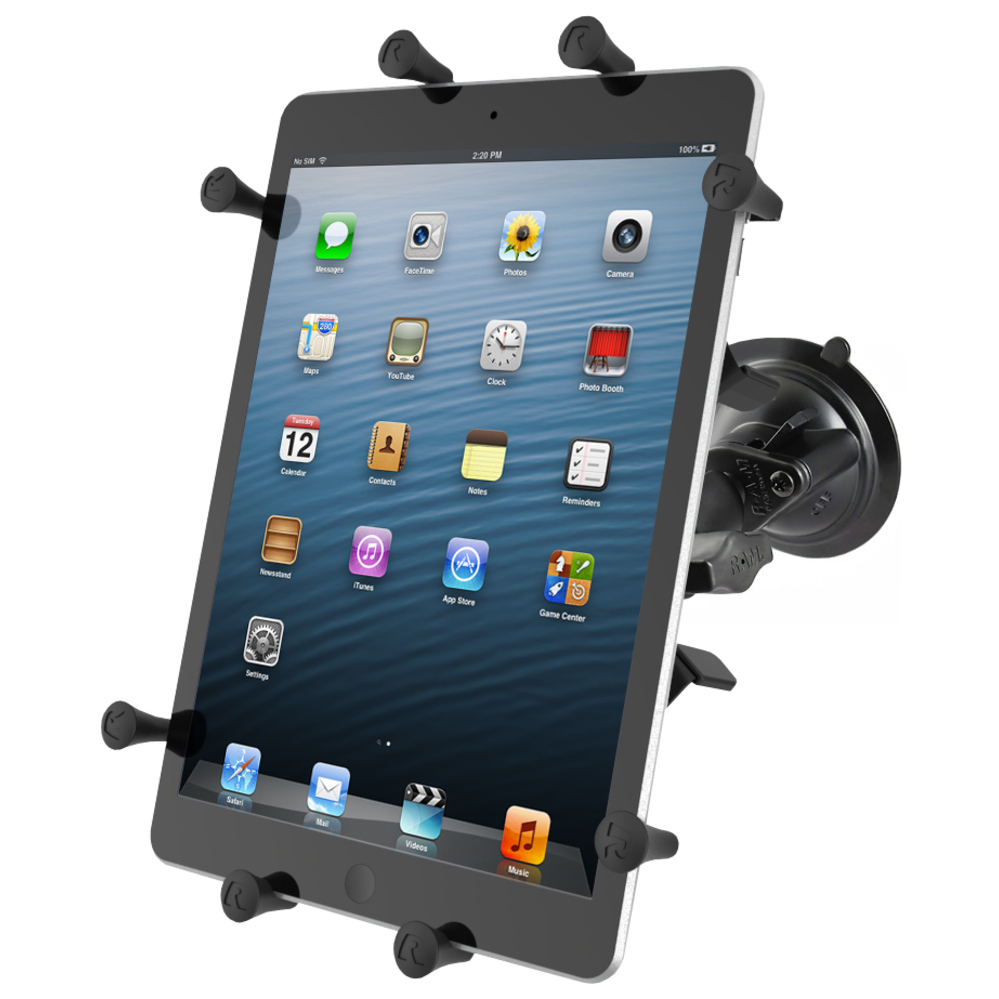 RAM-B-166-UN9U  RAM Twist Lock Suction Cup Mount with Universal X-Grip Holder for 10inch Large Tablets - Image 1