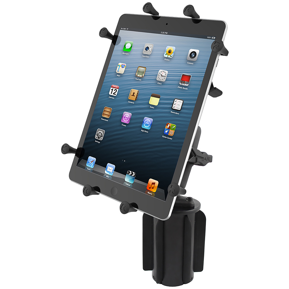 RAM-299-3-UN9U  RAM-A-CAN II Universal Cup Holder Mount with Double Socket Arm and Universal X-Grip Cradle for 10inch Large Tablets - Image 1